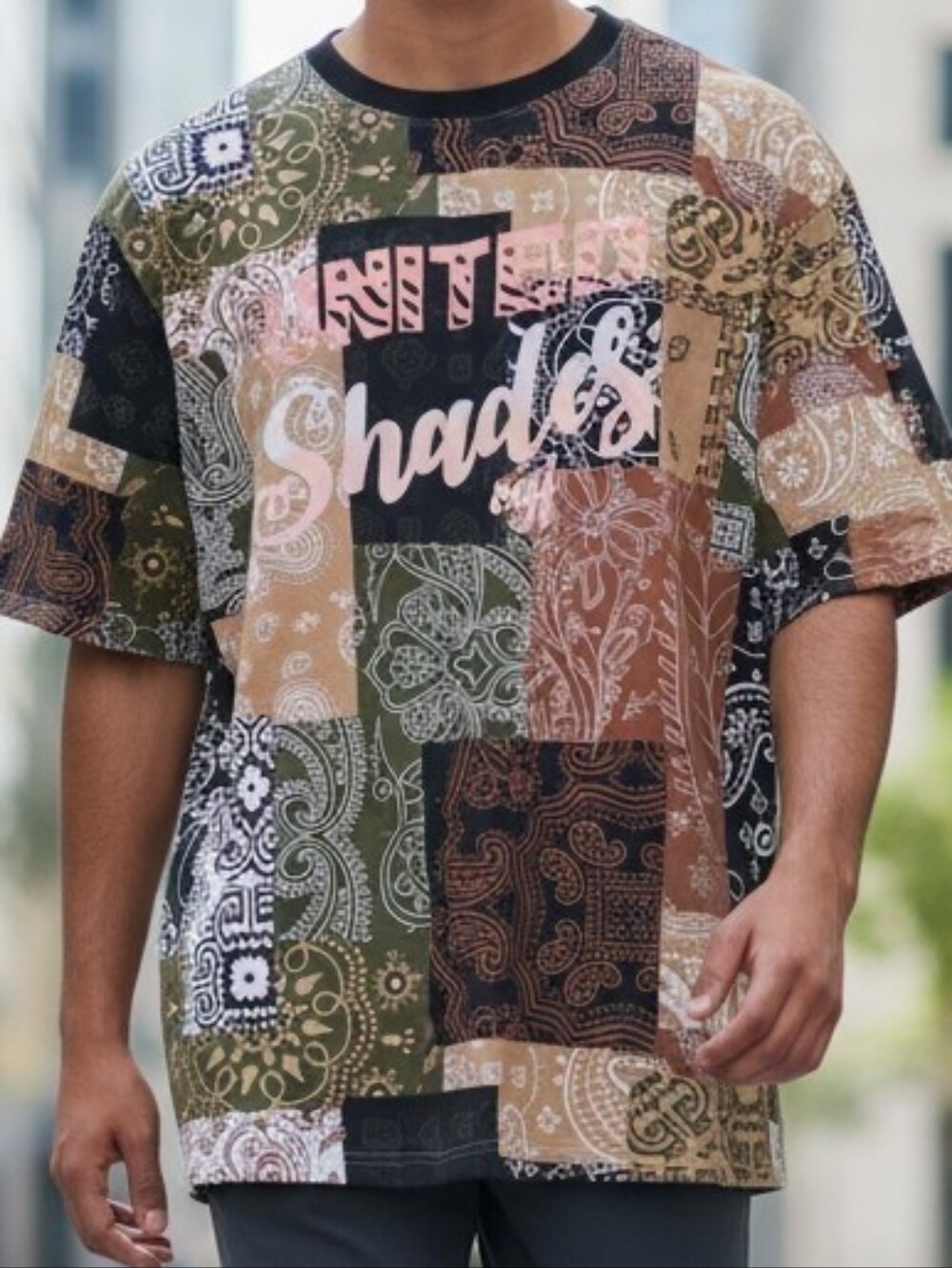 Original Fables OGF "United Shades" Bandana Patchwork Print T-Shirt Men's 2XL